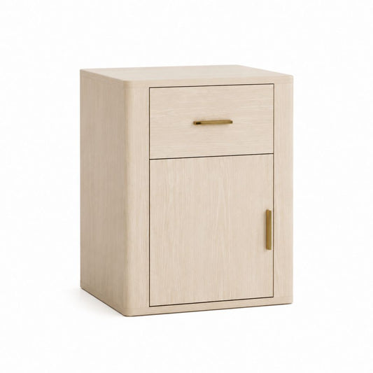 Table de chevet avec tiroir et placard chêne clair en panneaux MDF 45 x 40 x 60 cm