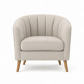 Fauteuil de salon beige clair en polyester à dossier arrondi 76 x 75 x 78 cm