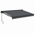 Store banne manuel gris anthracite en polyester et acier 300 x 250 cm