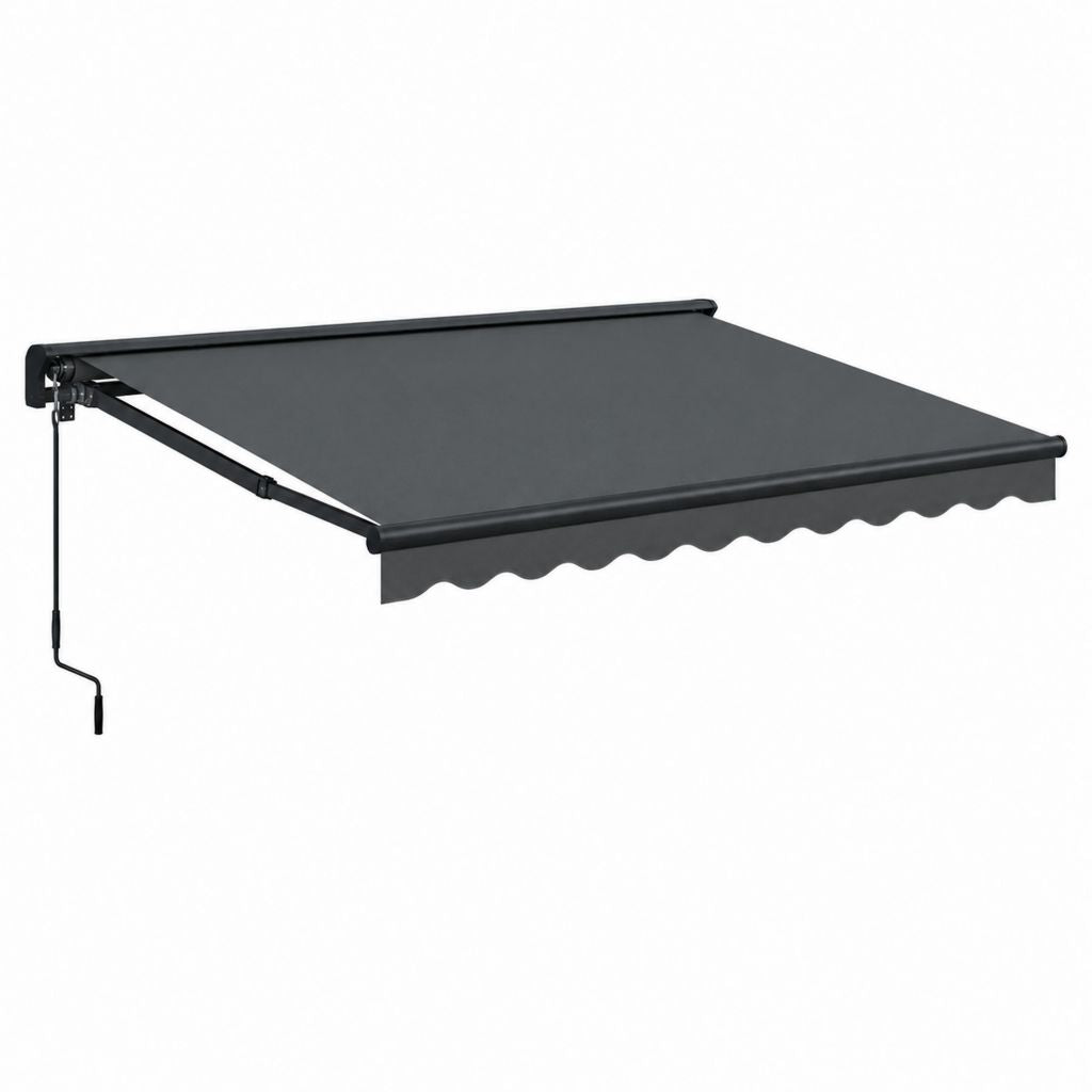 Store banne manuel gris anthracite en polyester et acier 300 x 250 cm