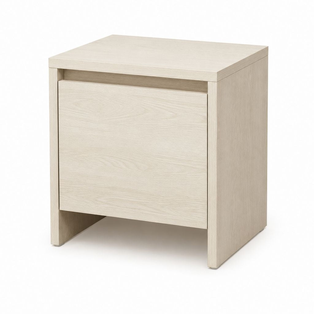 Table de chevet 1 tiroir beige clair en panneaux de particules mélaminés rectangulaire 45 x 40 x 50 cm