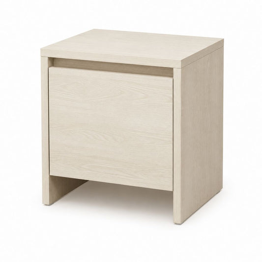 Table de chevet 1 tiroir beige clair en panneaux de particules mélaminés rectangulaire 45 x 40 x 50 cm