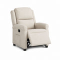 Fauteuil relax inclinable manuel beige en polyester 90 x 95 x 105 cm