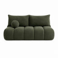 Canapé 2 places vert foncé en velours côtelé polyester forme arrondie 180 x 100 x 75 cm