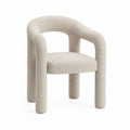 Fauteuil de salon beige en polyester forme arrondie 68 x 65 x 75 cm