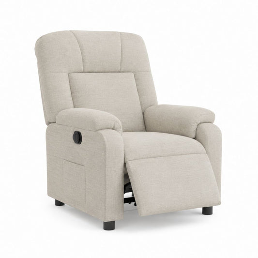 Fauteuil relax inclinable manuel beige en polyester 90 x 96 x 100 cm