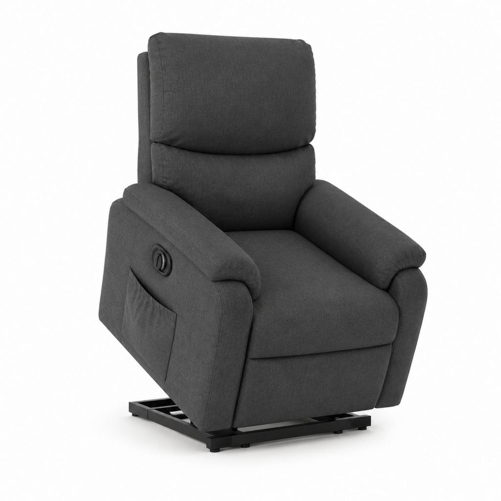 Fauteuil relax inclinable manuel gris anthracite en polyester 86 x 95 x 103 cm
